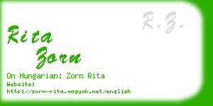 rita zorn business card